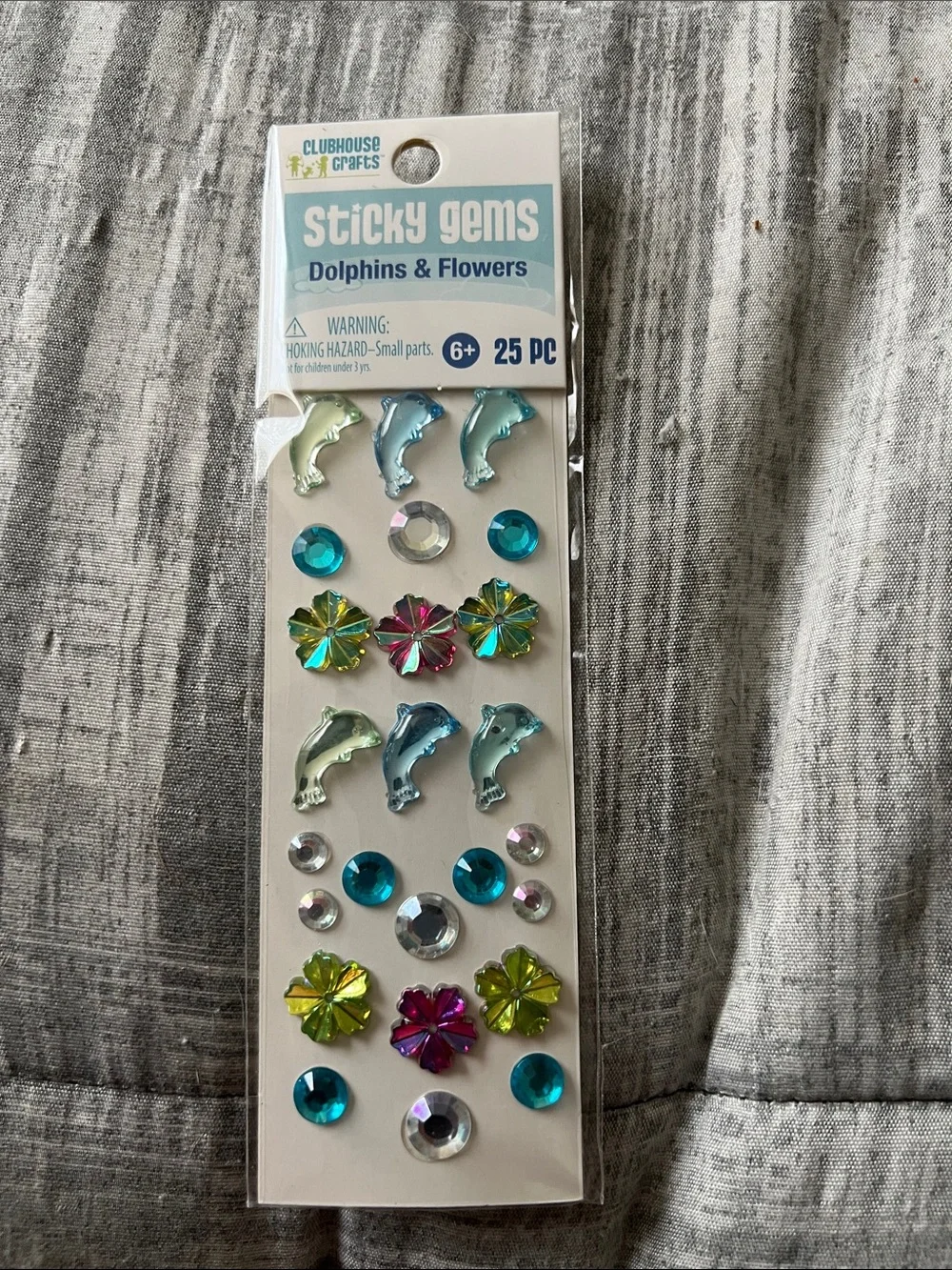 Sticky Gems Dolphins & Flowers - Assorted Teal, Blue, Green, Pink